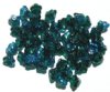 50 7mm Transparent Dark Teal AB Bell Flower Beads